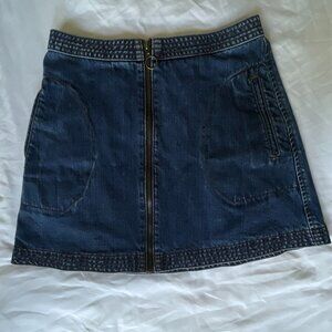 Blue Denim Mini A-line Skirt!